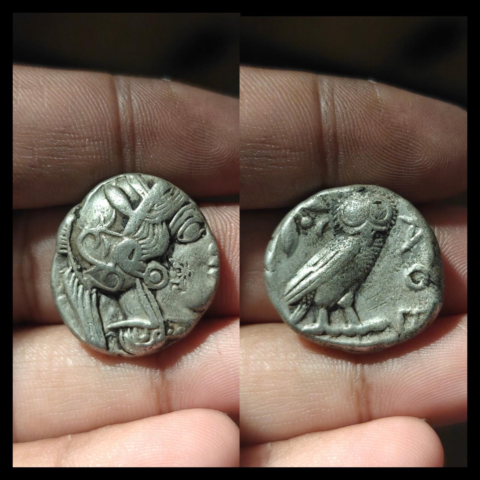 Ancient Greek Tetradrachm Illyria Attica Athens 404 BC Silver Owl Coin