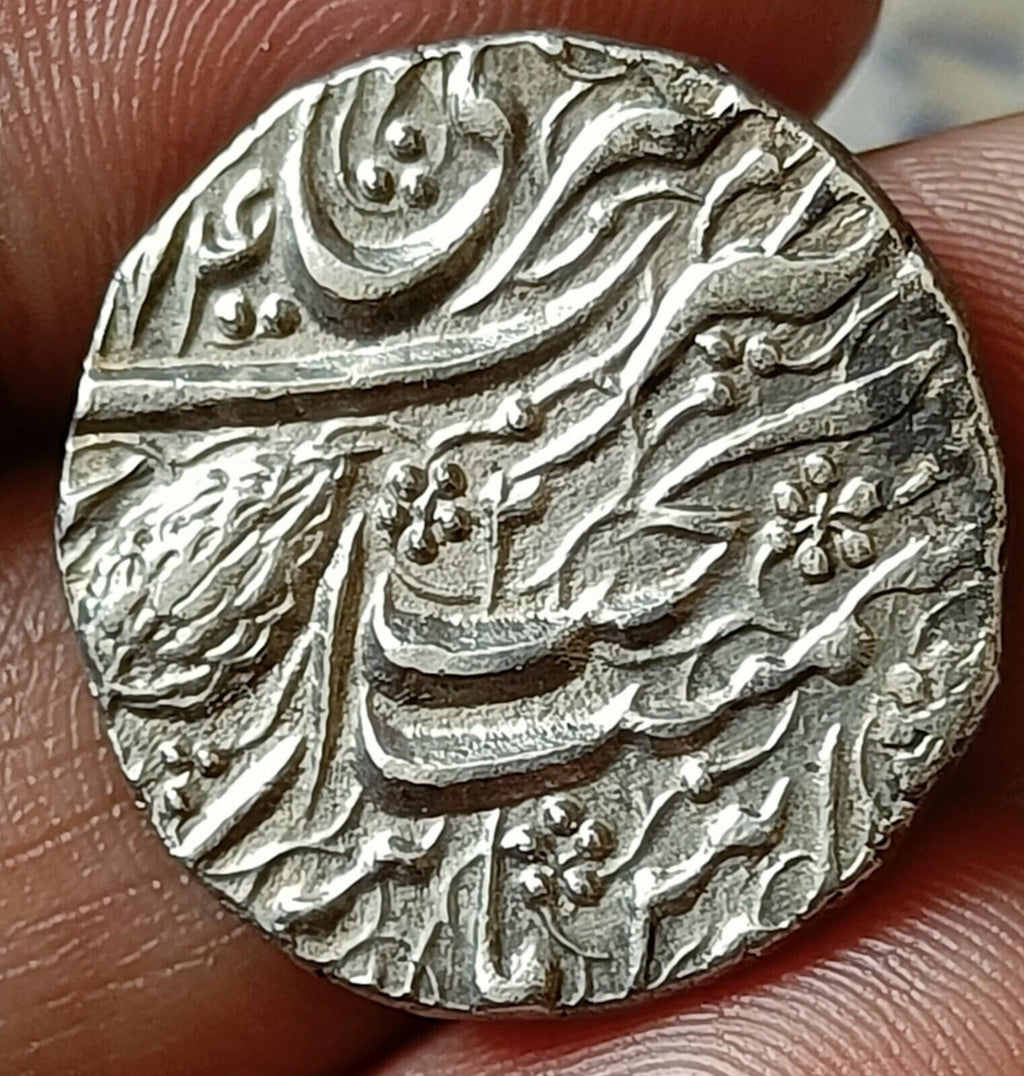 #KN-42#India-Sikh Empire silver Rupee of Maharaja Ranjit Singh 1874 VS Top grade
