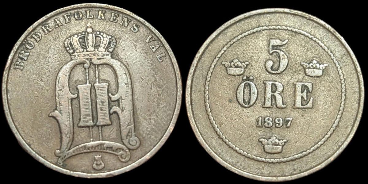 Sweden 5 ore 1897 KM 757