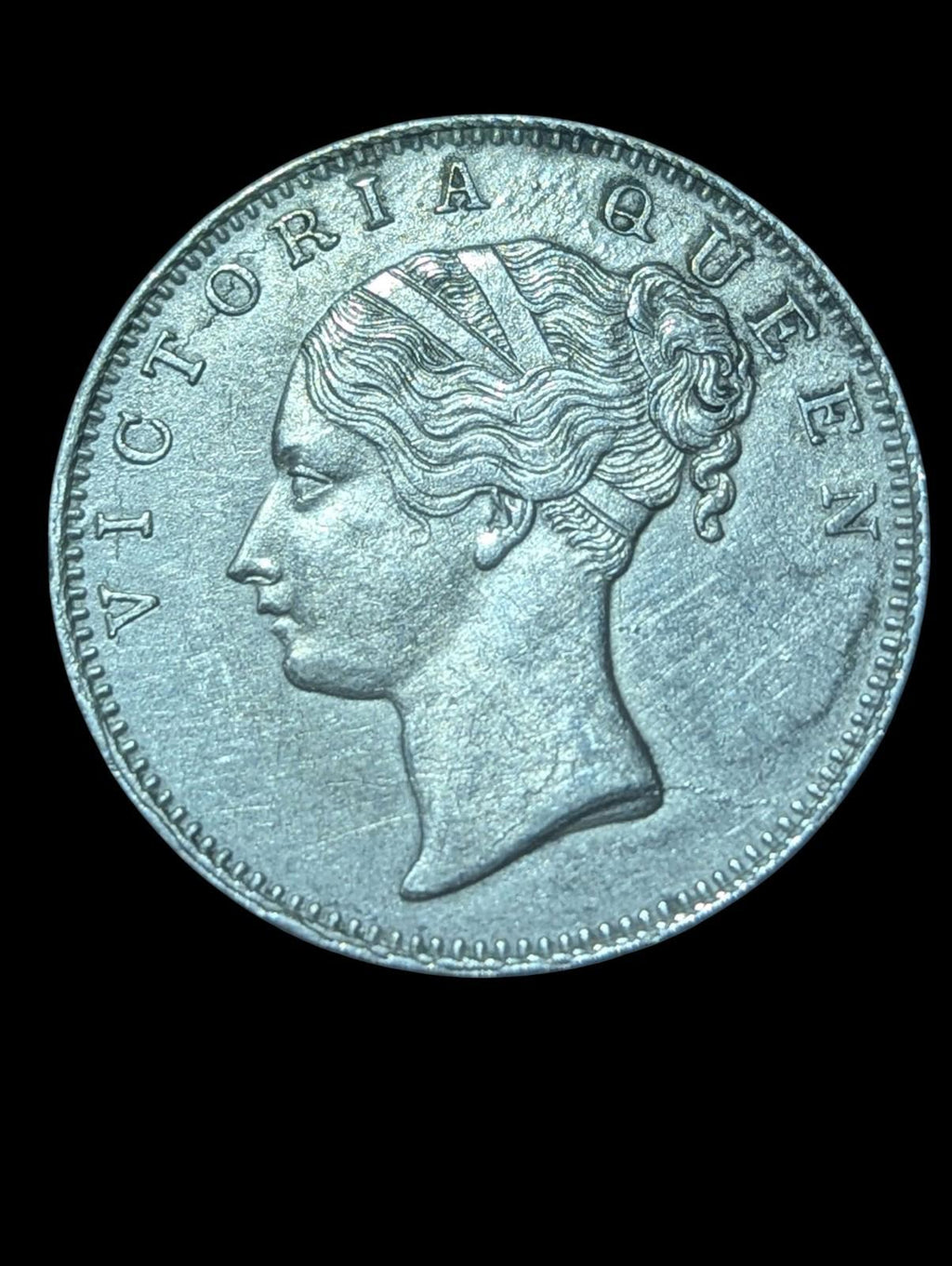 1840 British East India Co Silver Rupee Victoria Reine, Variété Légende Continue