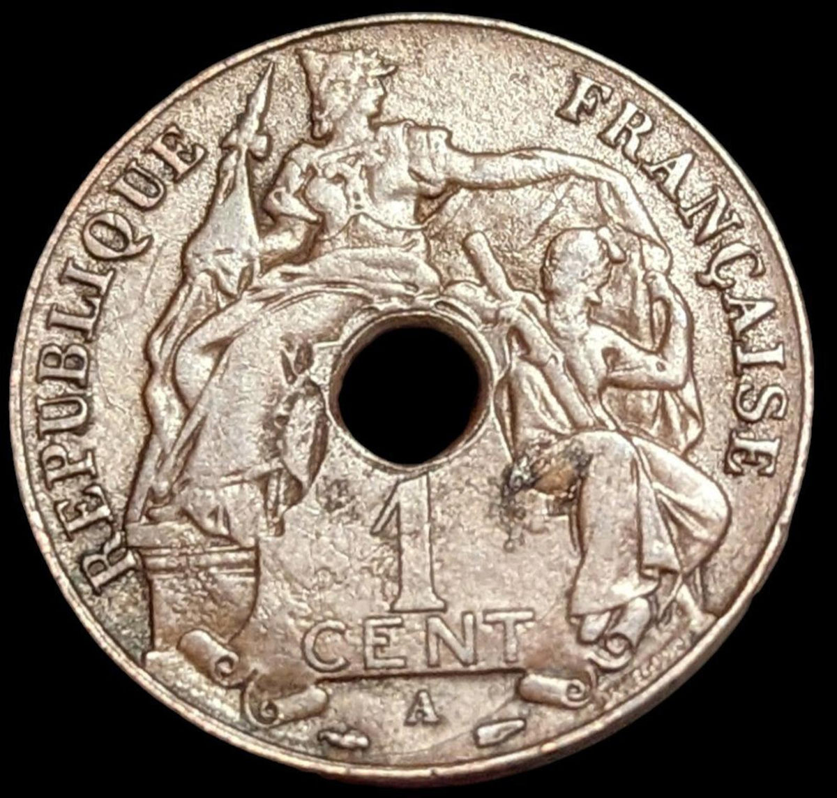 1937 French Indochina Cent Wow Grade