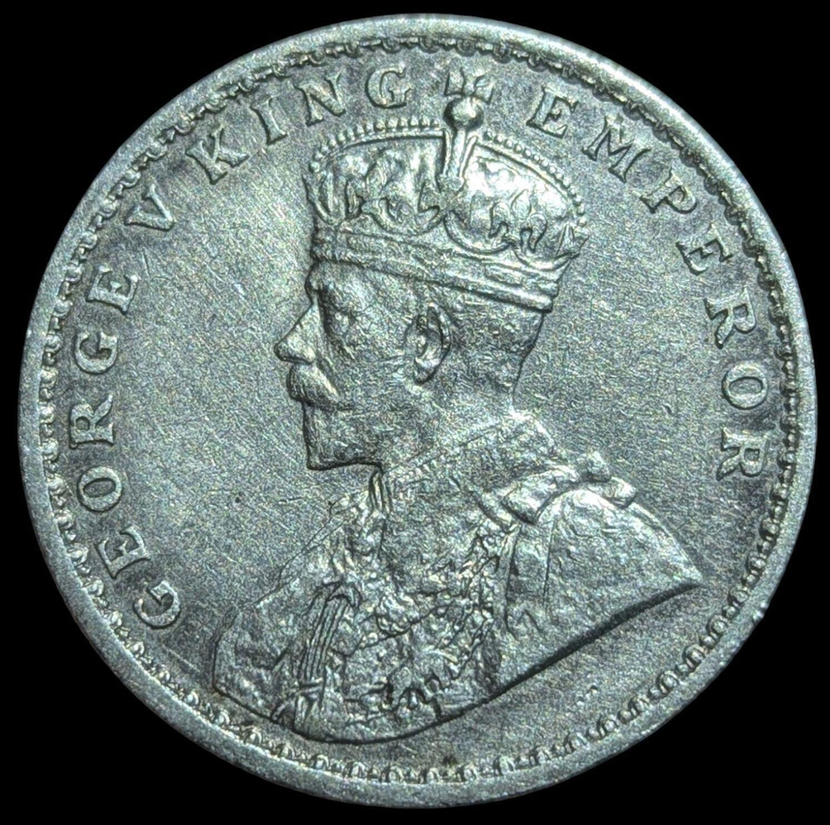Roupie indienne en argent du roi George V, très rare, 1913. NON CIRCULÉE