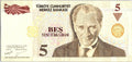 Turkey, 5 YTL (Lira), ND (2005-2010), P-217, Banknote Better Grade