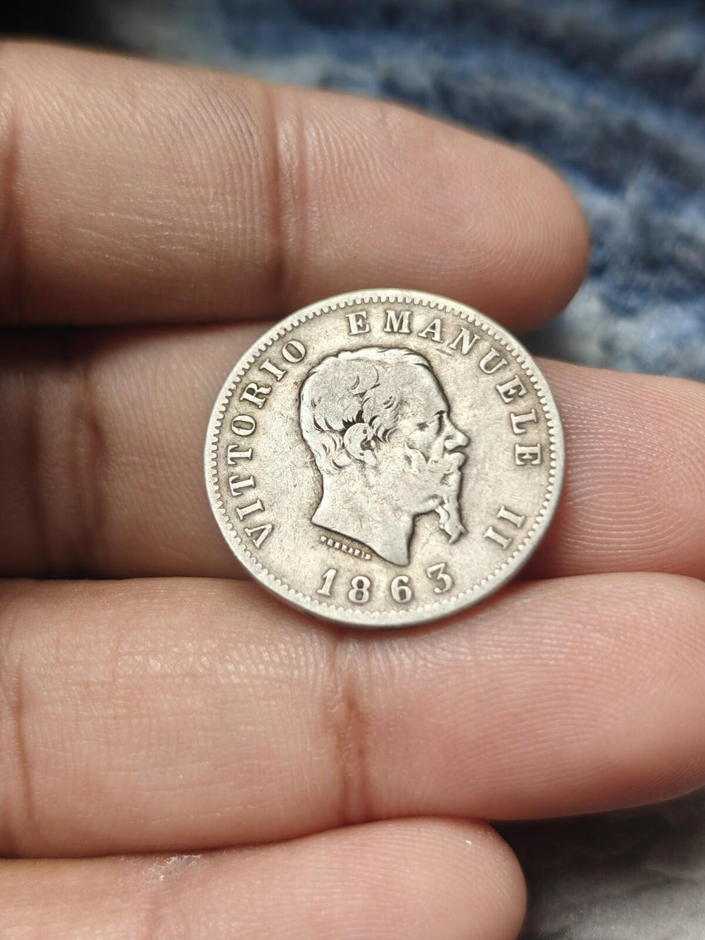 ITALIE VITTORIO EMANUELE II 1863 M BN 1 LIRE, ARGENT 0.835