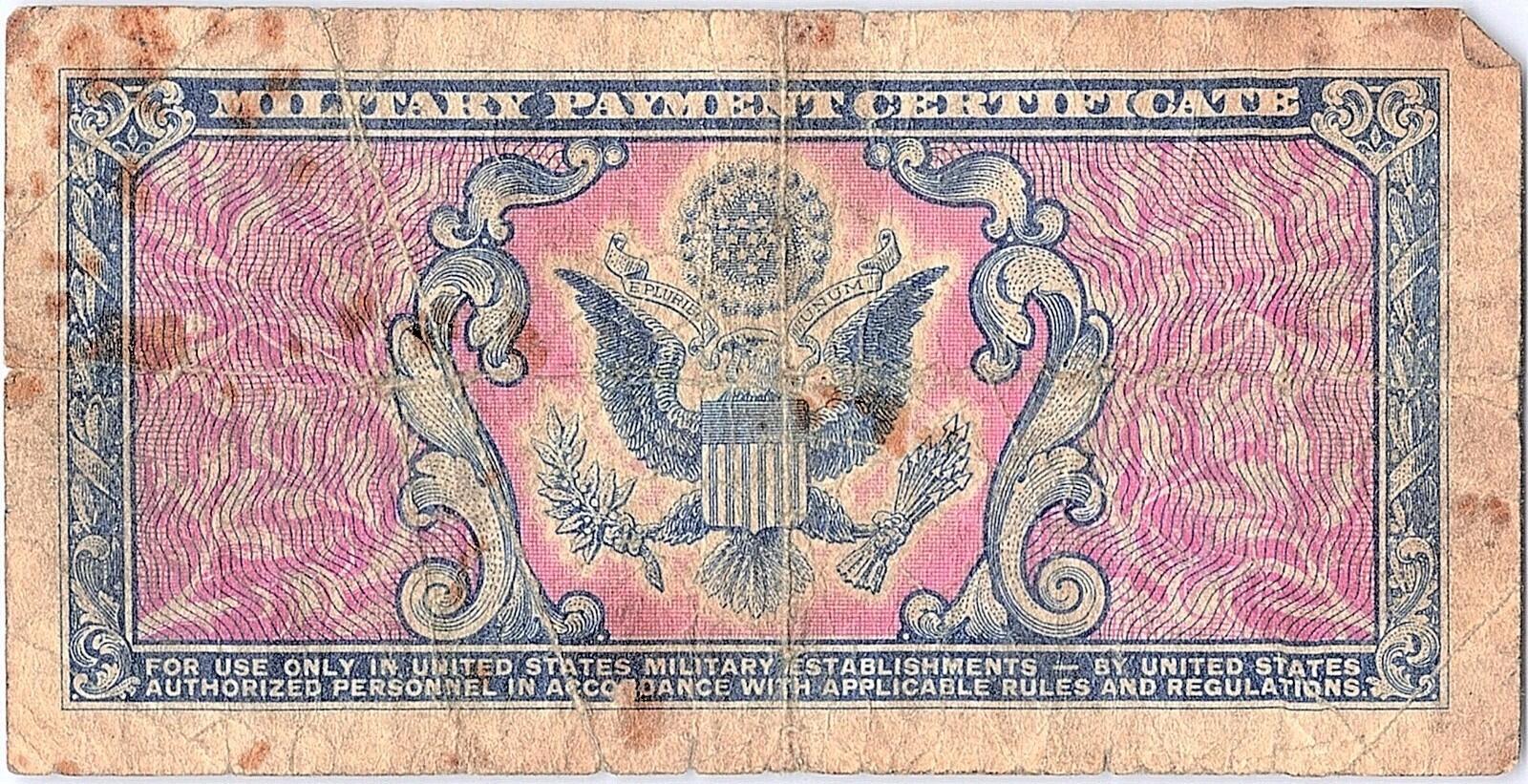 LOT 2 POST WWII SERIES 5 CENTS MPC MILITARY PAYMENT CERTIFICATE