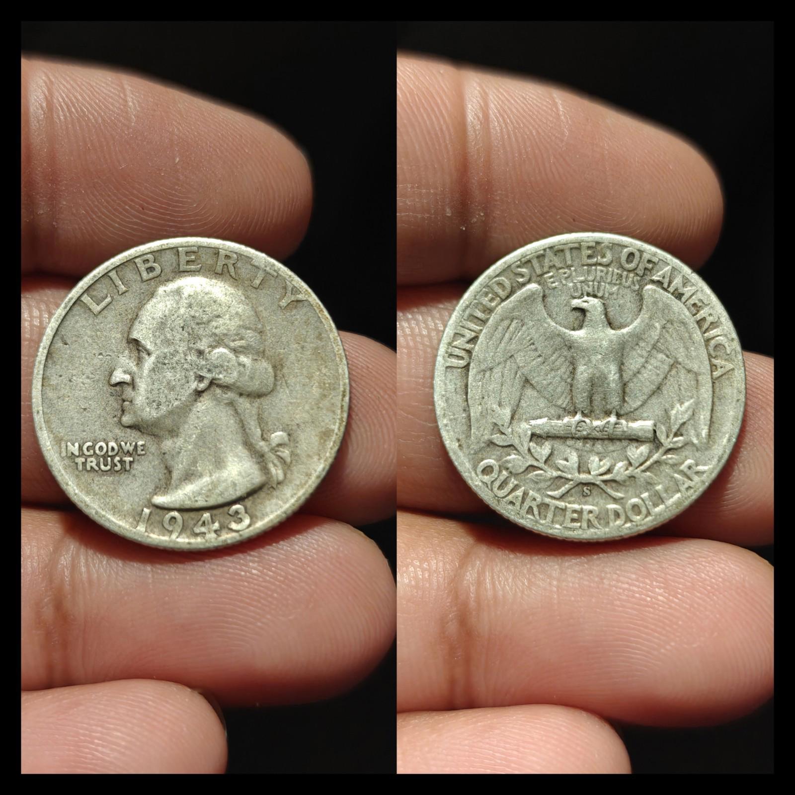 1943-S Washington Silver Quarter San Francisco Mint Choice