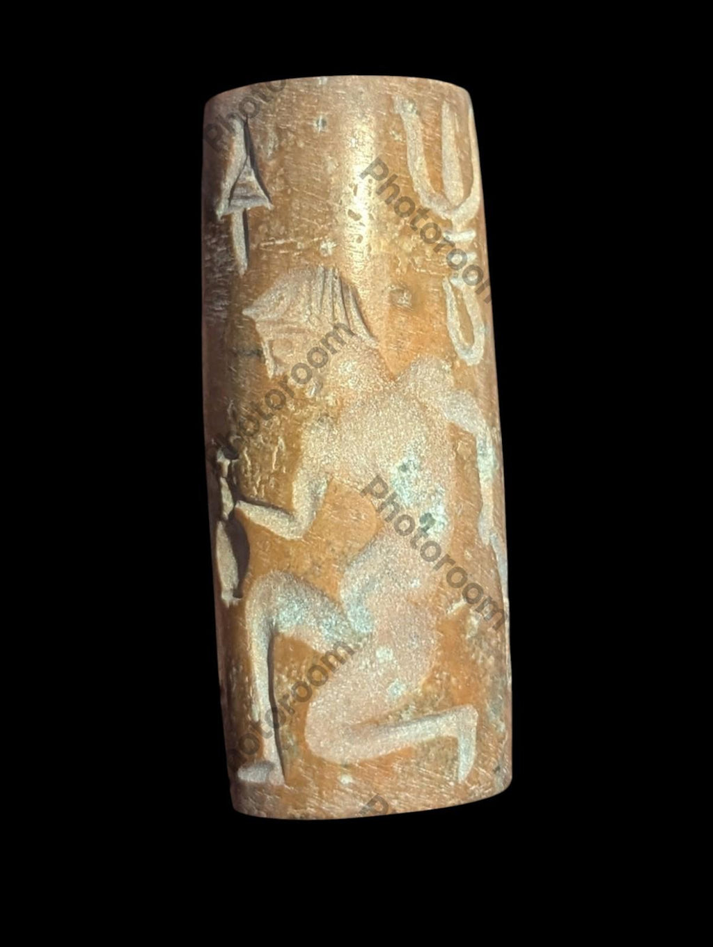 Agate Stone King Ancient Near Eastern  Cylinder Intaglio Bead
