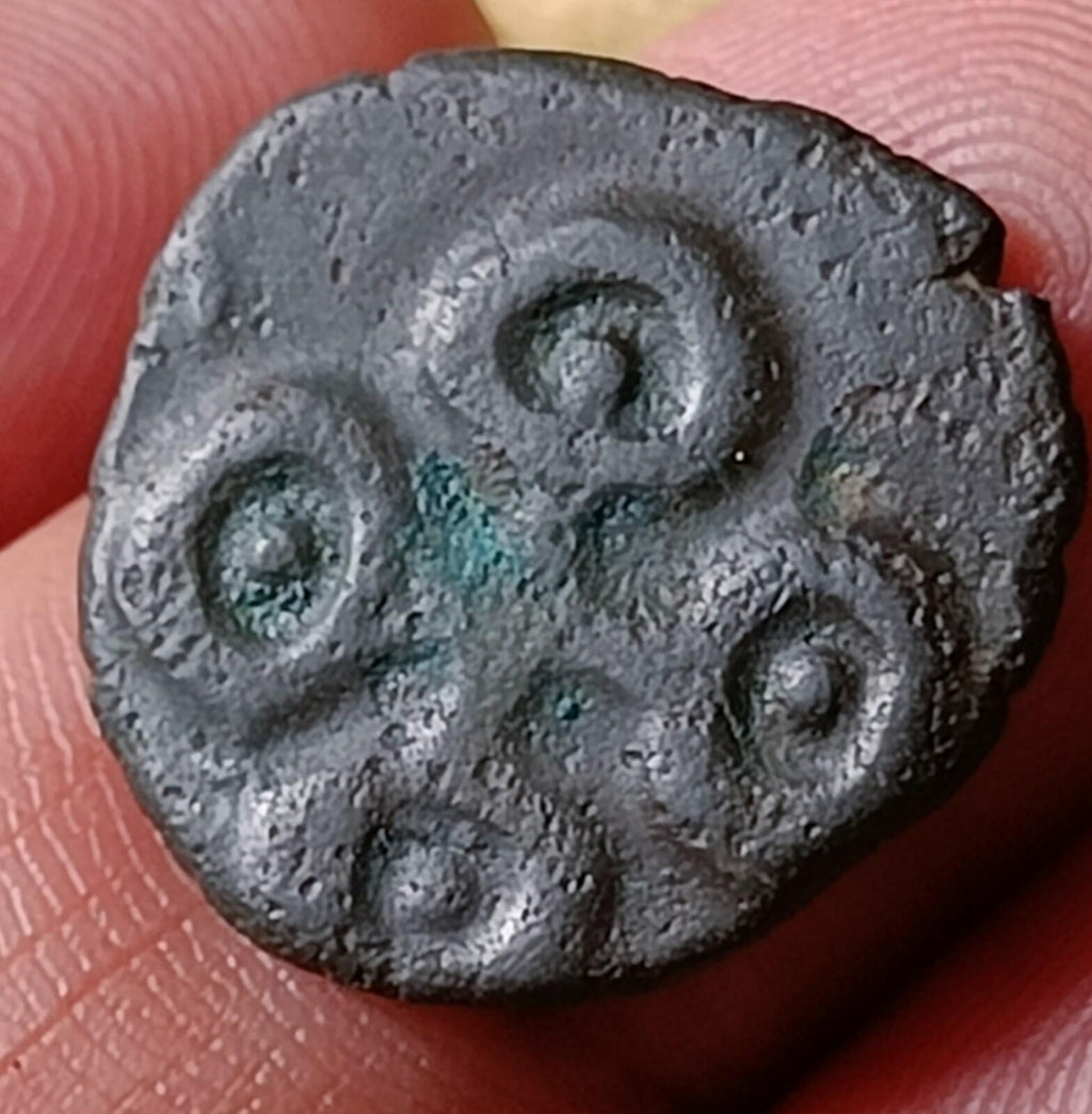#Rownak#V67#Ancient India Satavahana Satakarni Elephant potin coin 1 Karashapana
