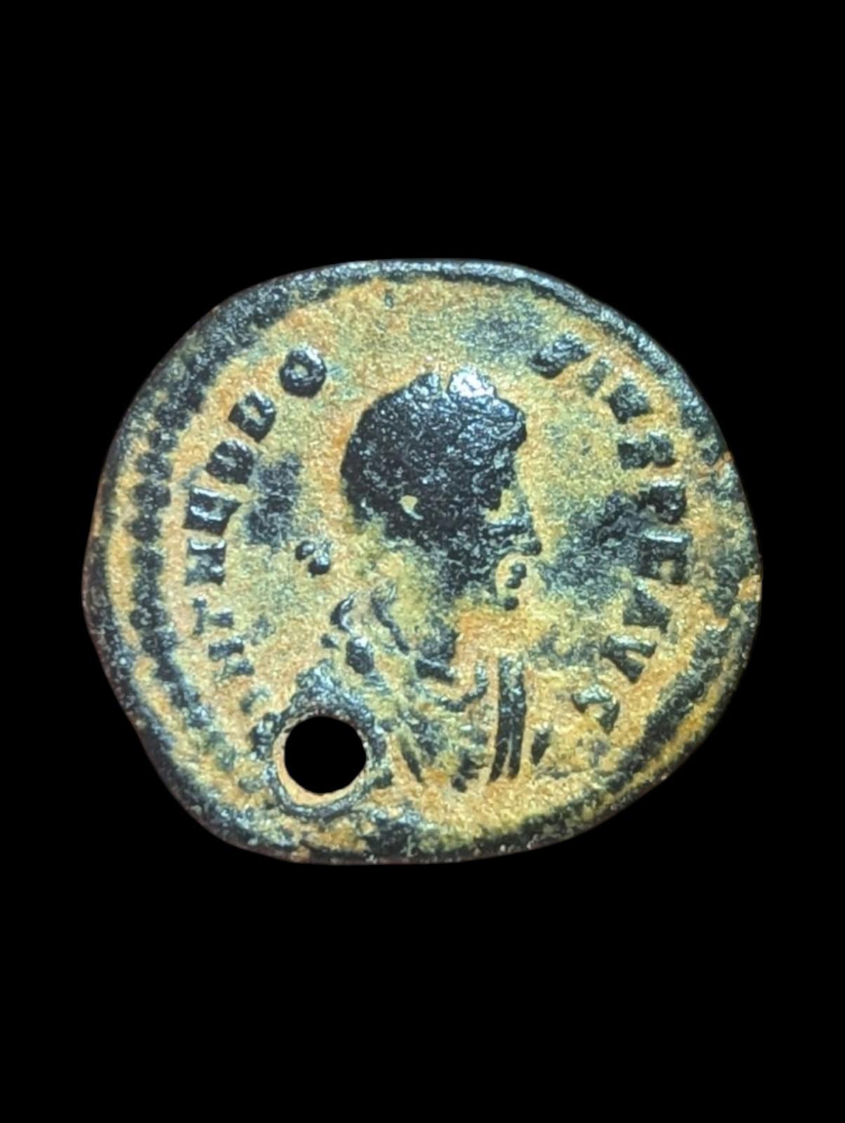 THEODOSIUS I the GREAT Ancient 392AD Antioch Roman Coin HORSE  Back Rider