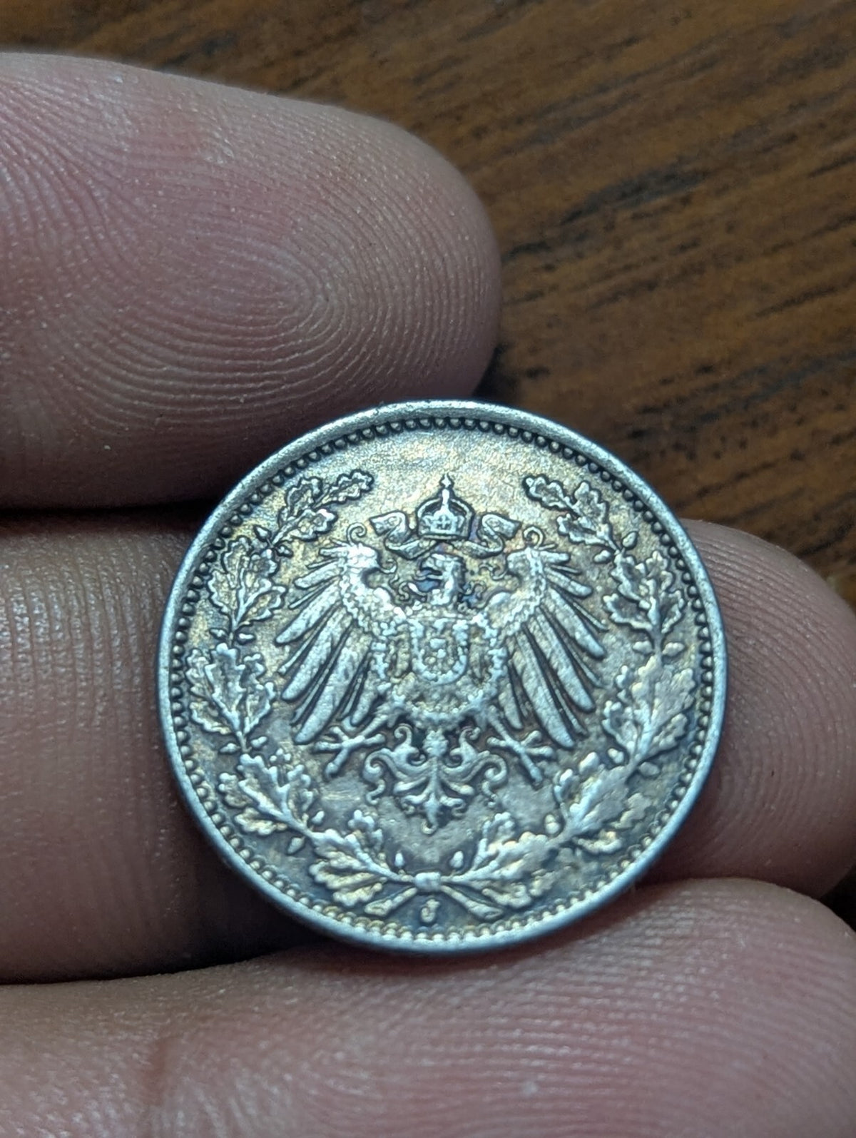 Germany Empire 1916-J Silver 1/2 Mark    Beautiful UNC Hamburg Mint