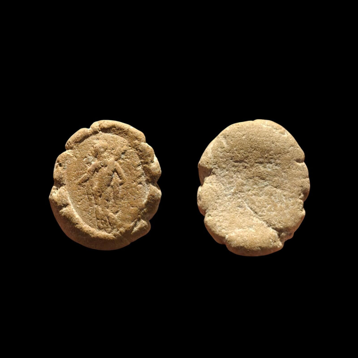 Ancient Greek Roman Circa 1st-3rd centuries AD Terracotta Clay Bullae Tessera