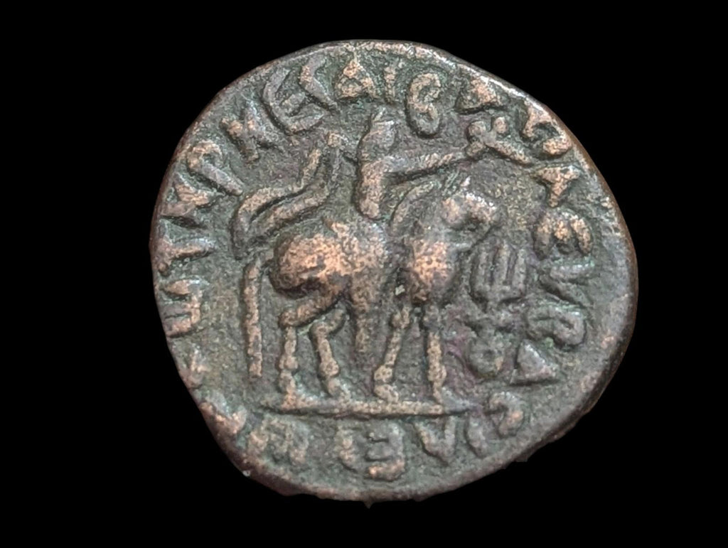 Tétradrachme du Kushan Soter Megas indien, bronze de HAUTE qualité, 20 mm