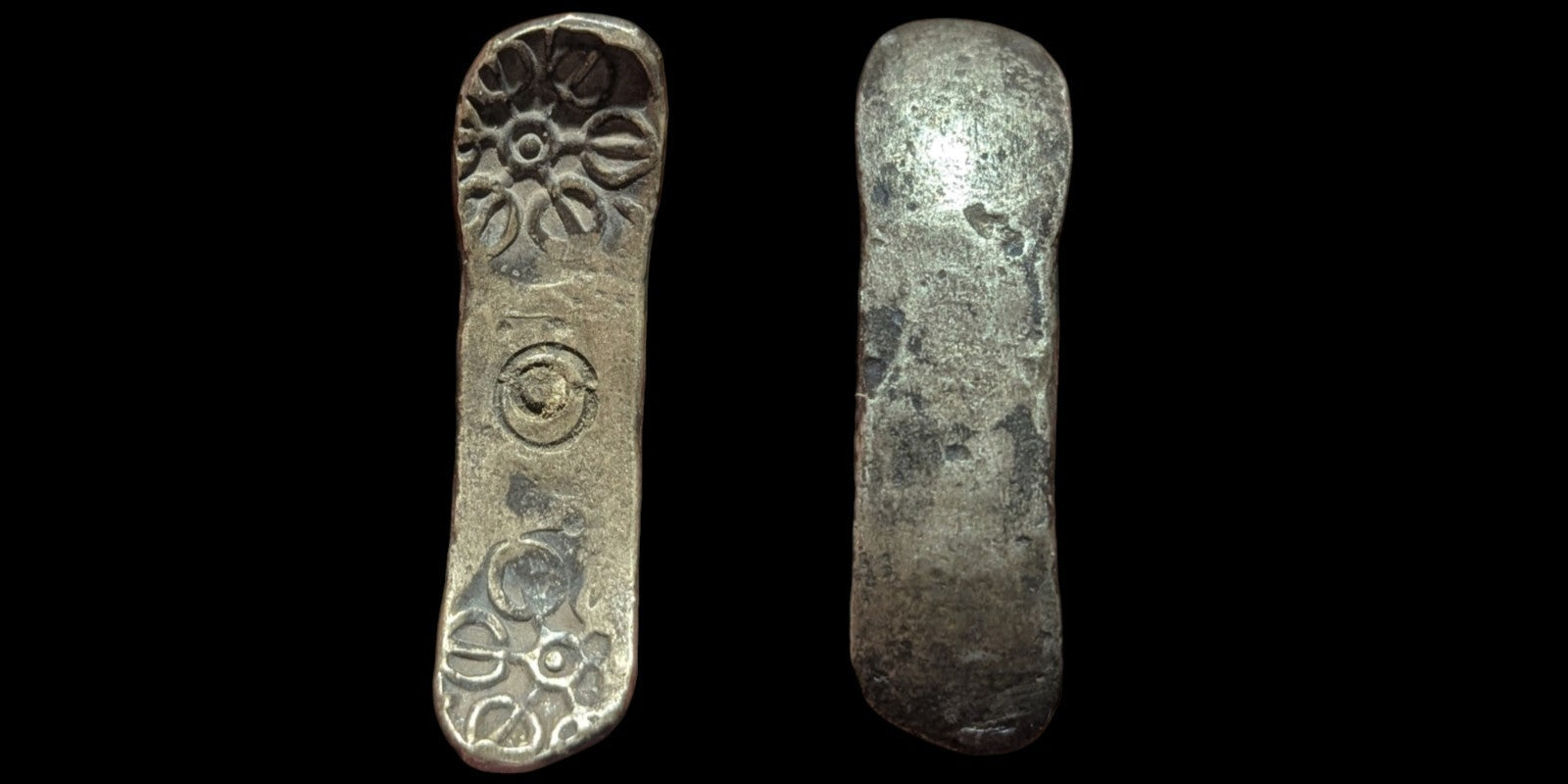 ⭐INDIA⭐. Ancient GANDHARA JANAPADA Authentic OLD 600 B.C Silver Bent Bar.