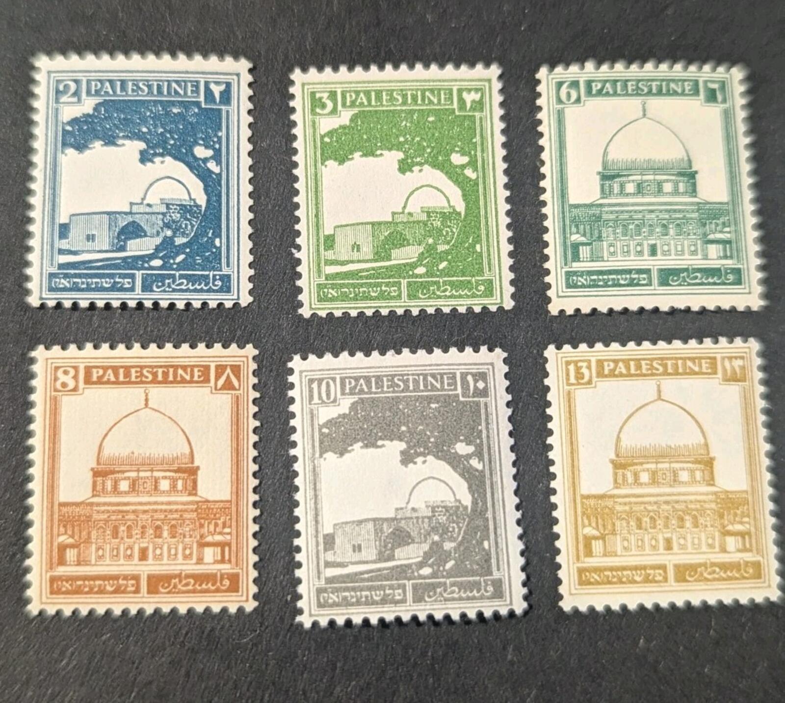 Palestine Sc 63/80 MLH. 1927-42 Definitives, 6 diff from long set, fresh, F-VF