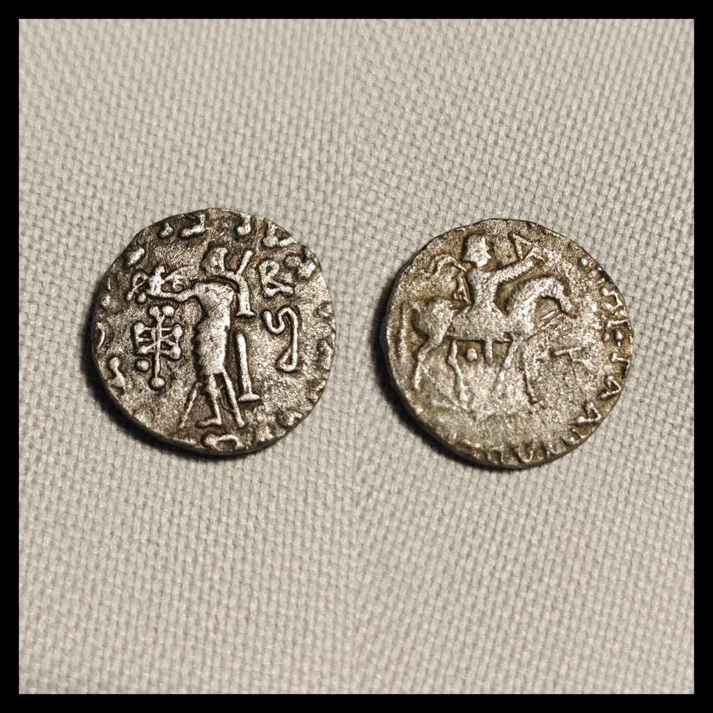 Ancient Indo-Scythian Kingdom Azes II AR Tetradrachm Silver Coin