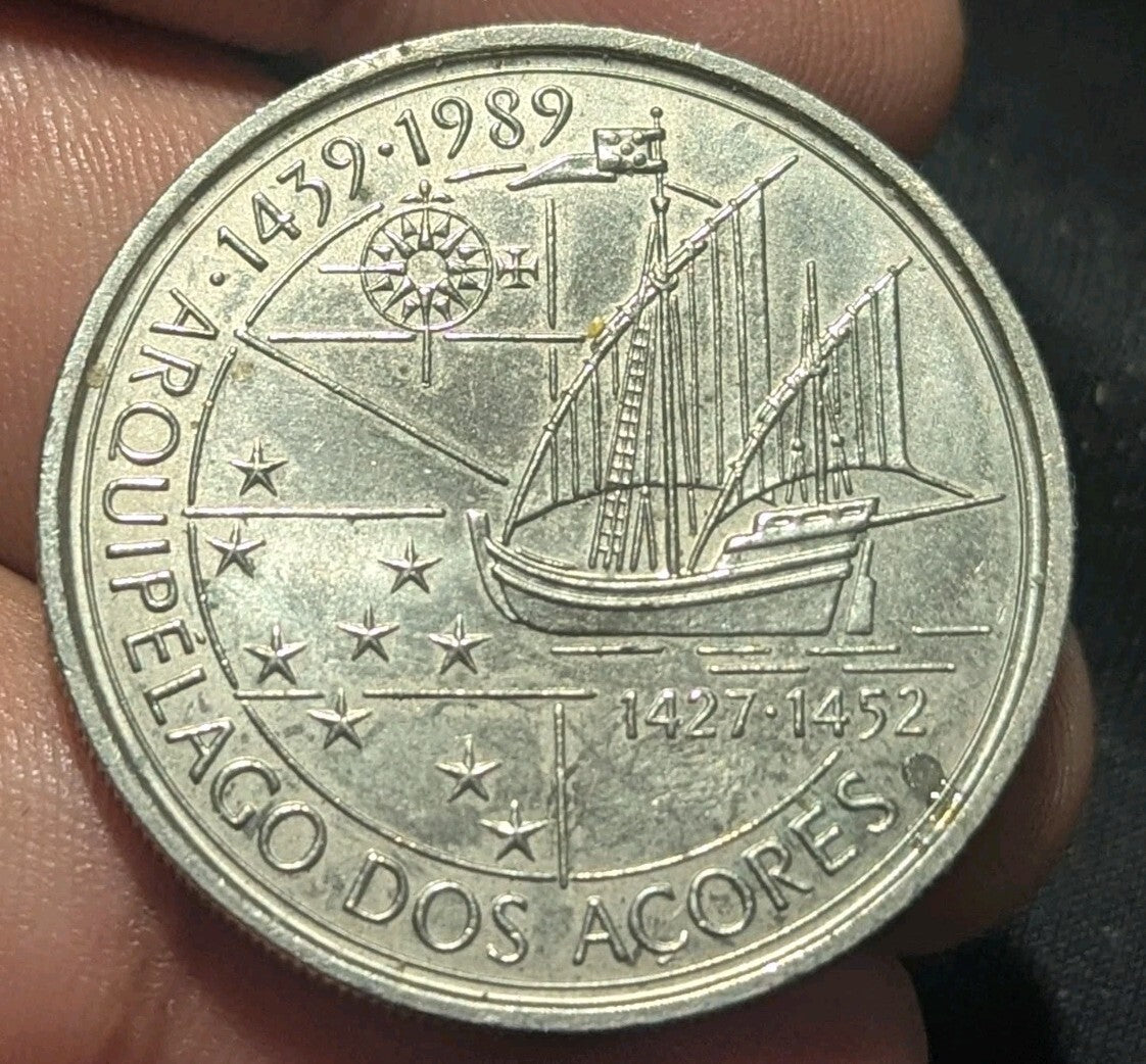PORTUGAL 1989 100 ESCUDOS, DISCOVERIES SERIES - Azores, SAILING SHIP UNC