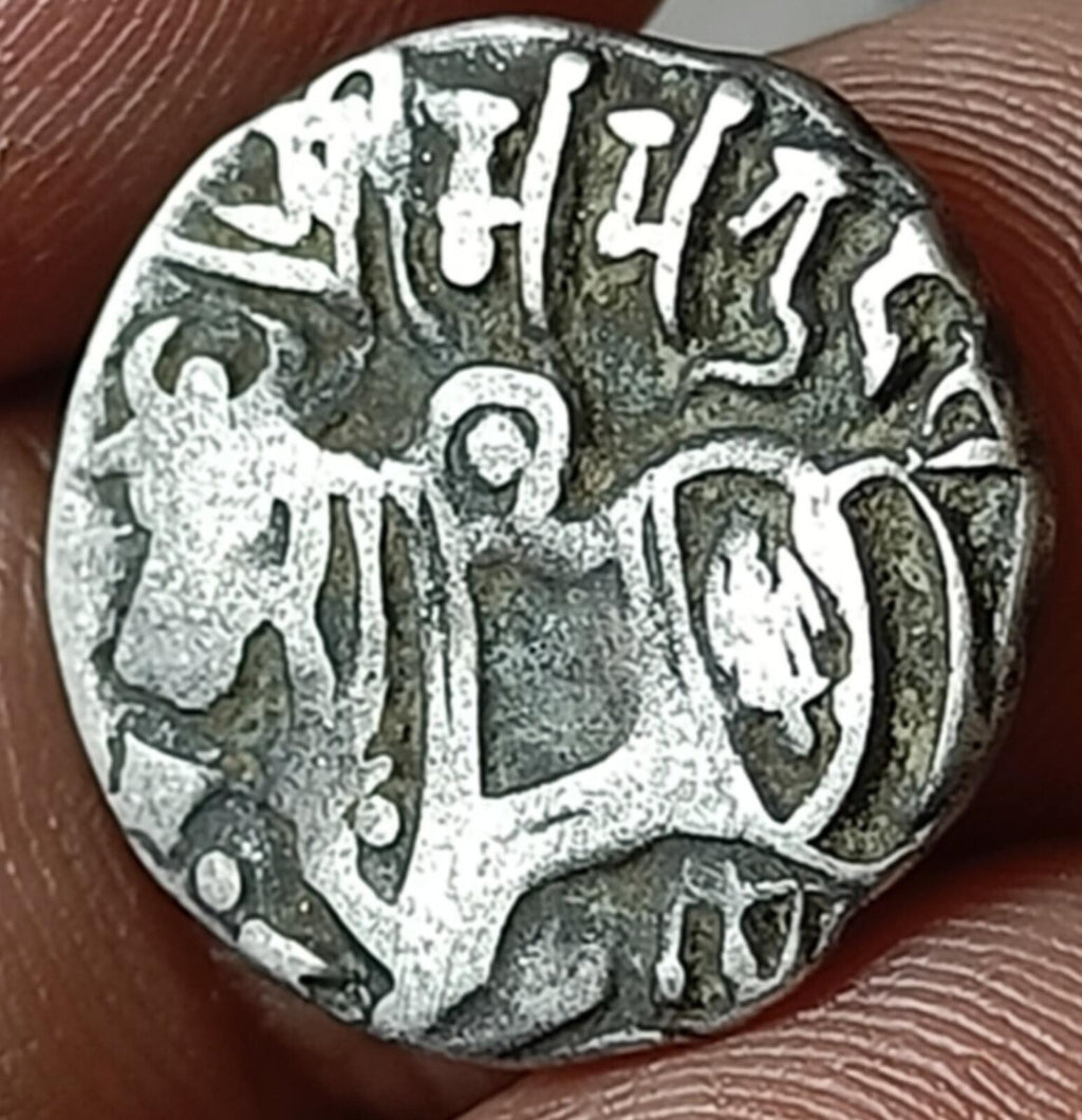 #N9#U14#Indian  Samanta Deva (850 AD) silver big flan coin. Superb grade Rare