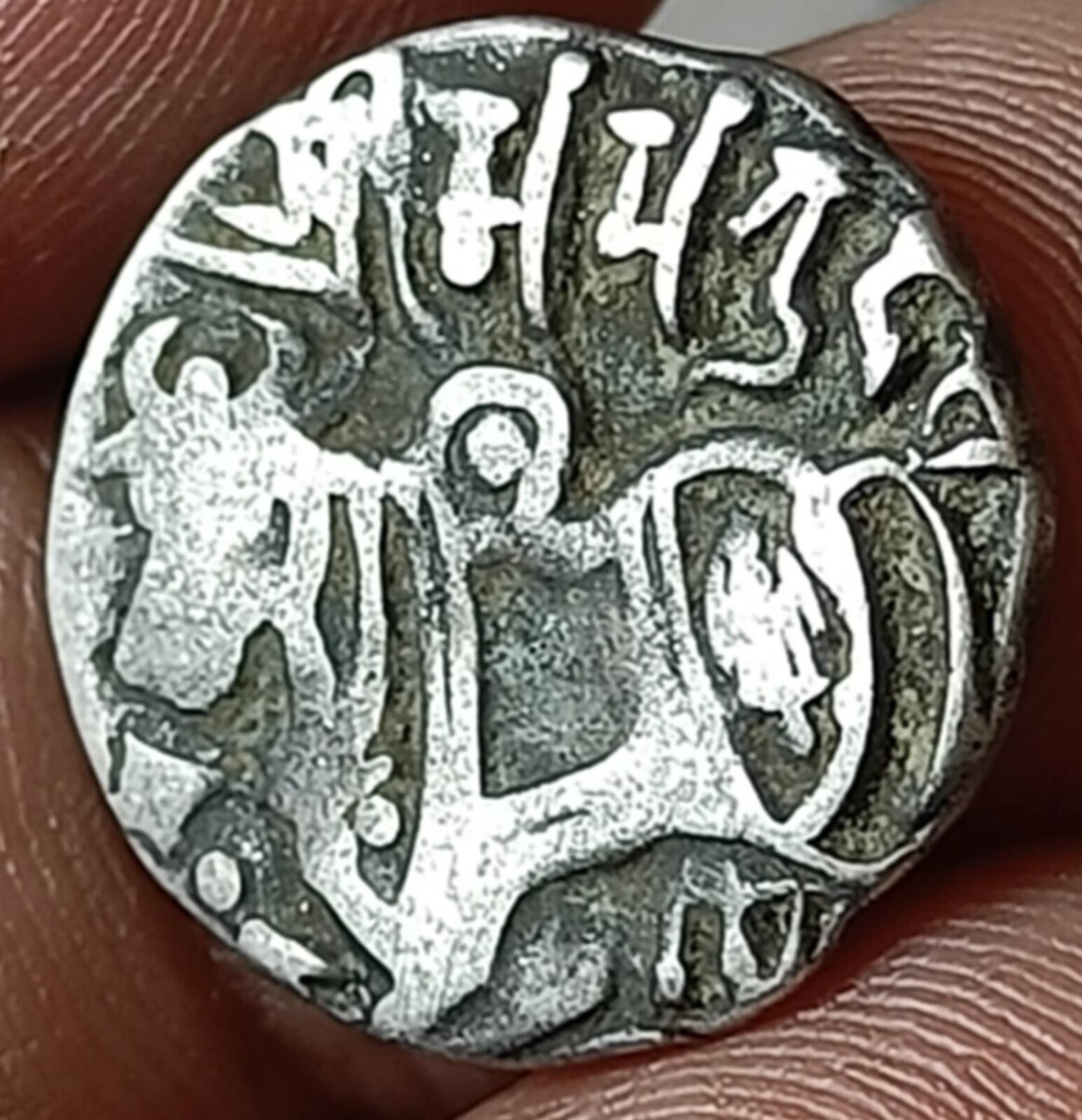 #N9#U14#Indian  Samanta Deva (850 AD) silver big flan coin. Superb grade Rare