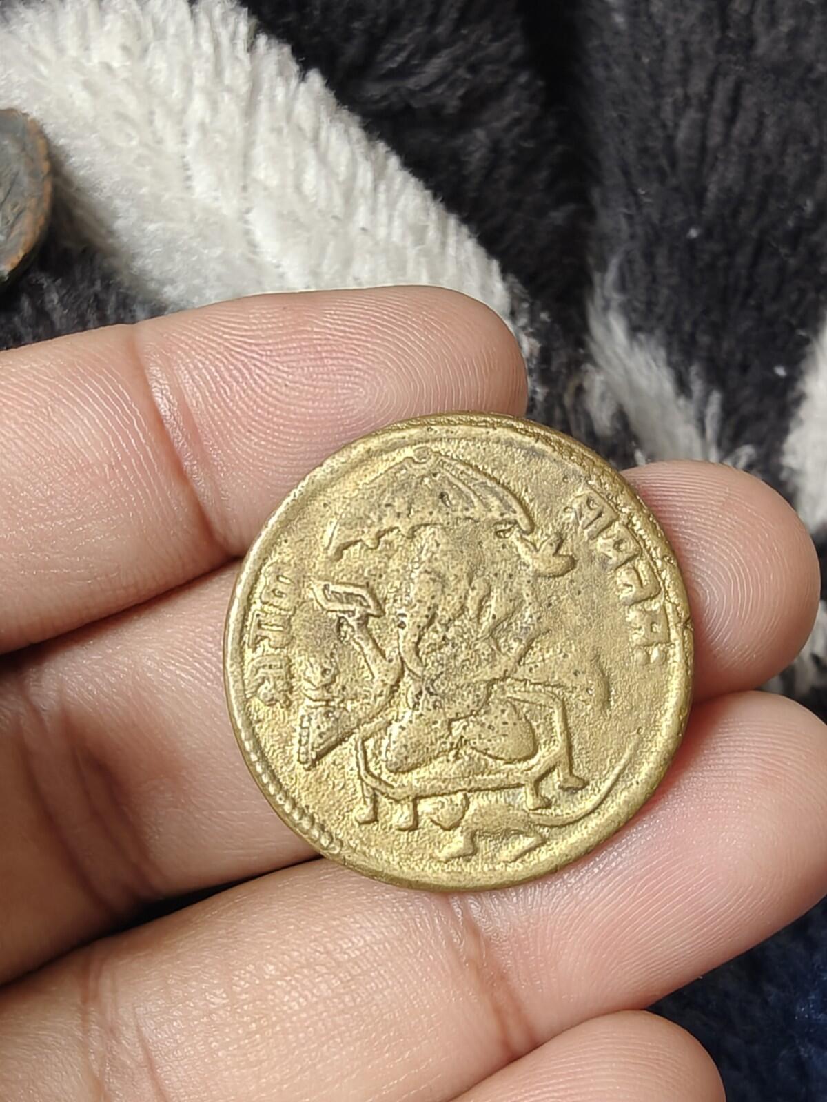 India-Great-Hindu-Ram darbar Token  Approx 300 years old