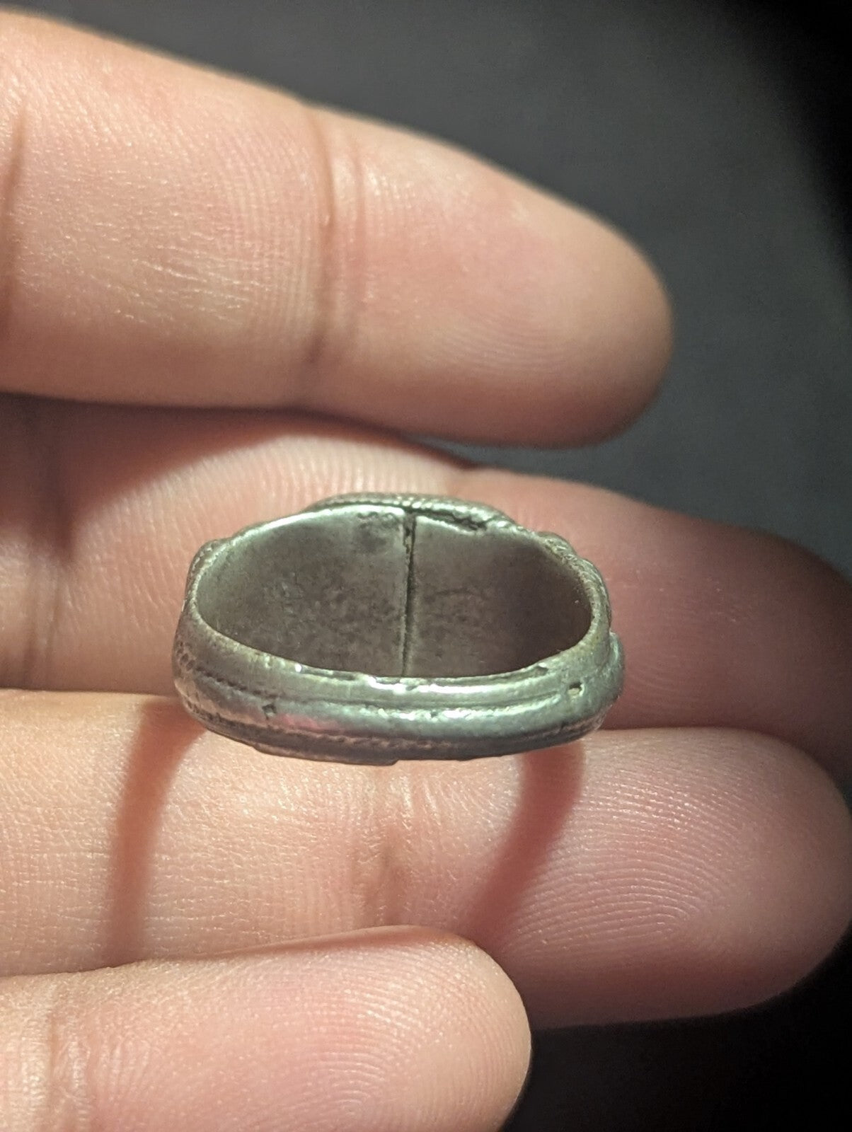 Vintage Blood Stone Ring Sterling Silver Intaglio Roman Size Unknown