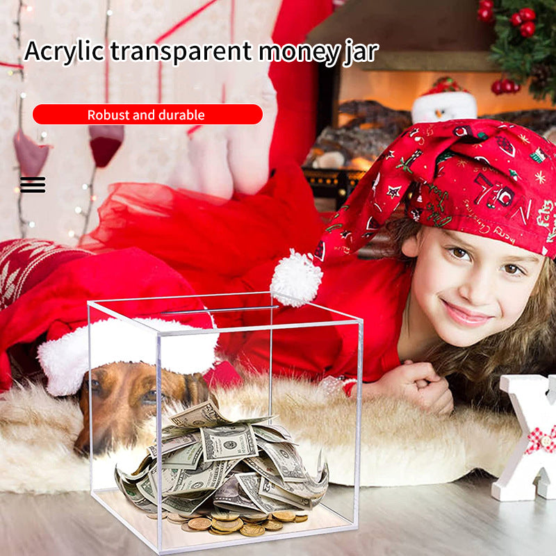 Transparent Money Jar Gift Creative Children's Gifts Cartoon Money Storage Transparent Acrylic Money Jar