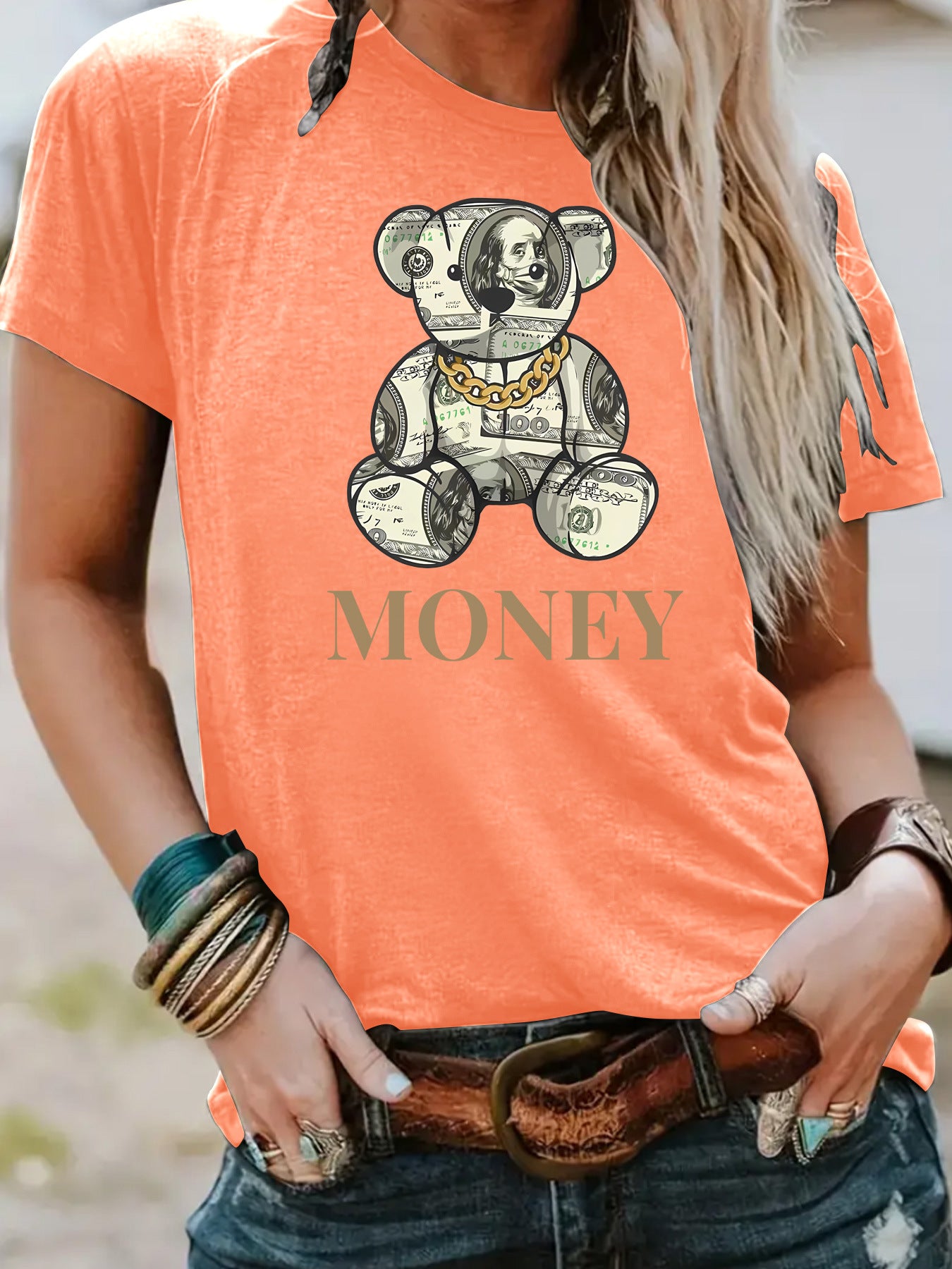 T-shirt MONEY banknote bear image