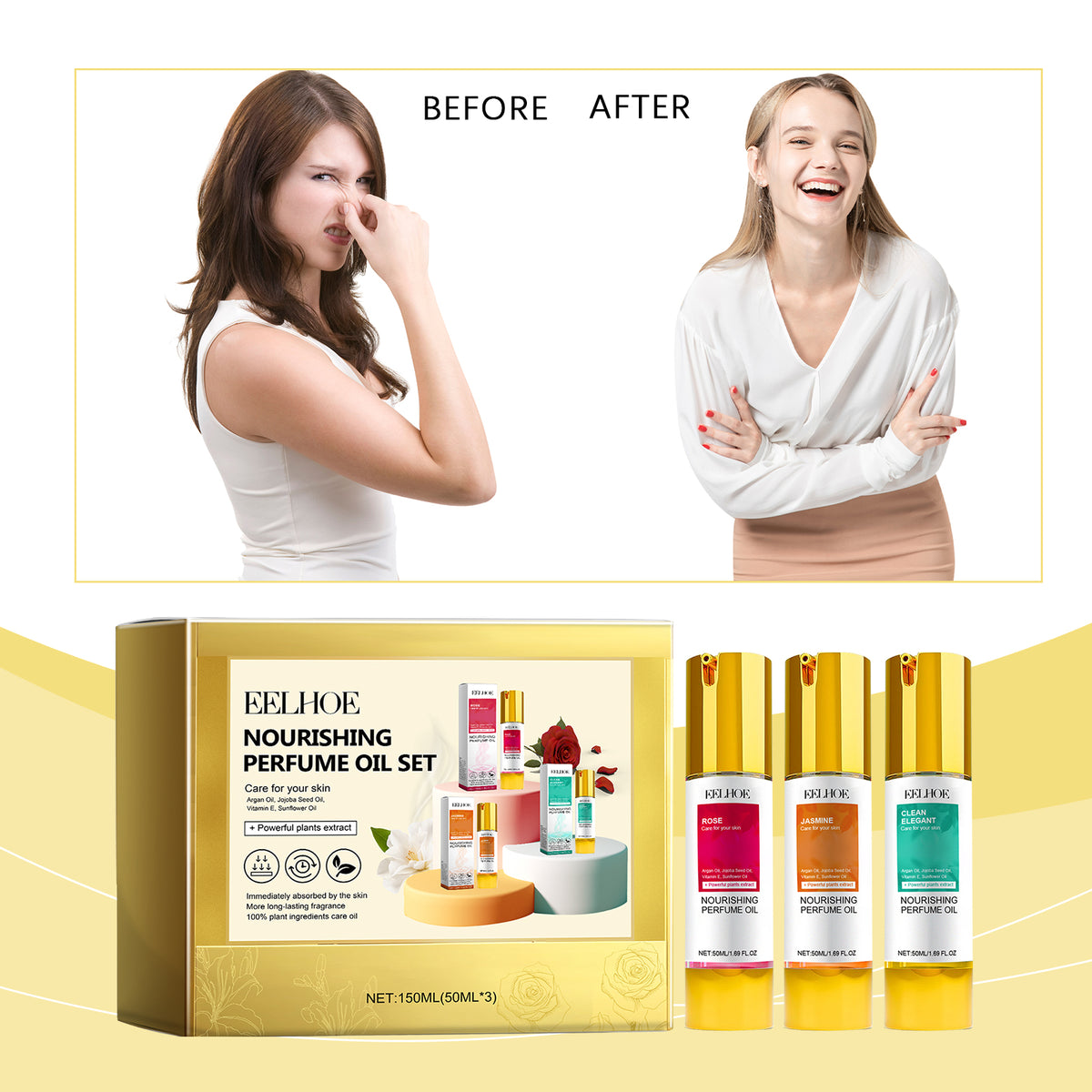 Women's Fresh Charm Perfume Set Women's Fresh Fragrance Lasting Light Scent Fresh Flower Fruit Scent