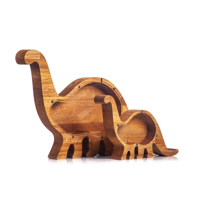 Wooden Money Tank Letter Money Tank Children's Dinosaur Money Tank Transparent Cartoon Animal Coin Savings Tank