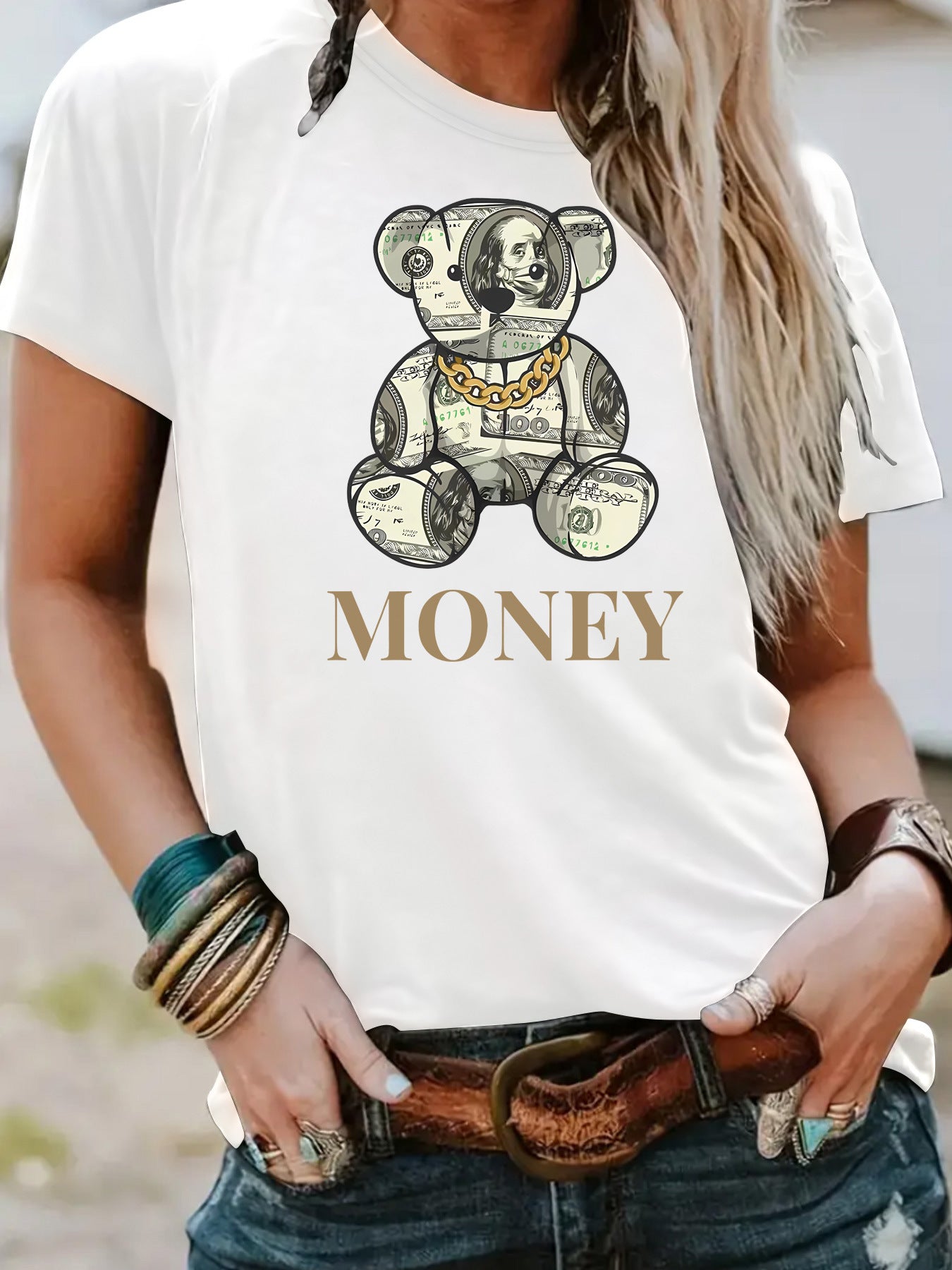 T-shirt MONEY banknote bear image