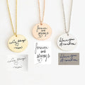 Personalized Signature Coin Necklace Stainless Steel Pendant DIY Necklace