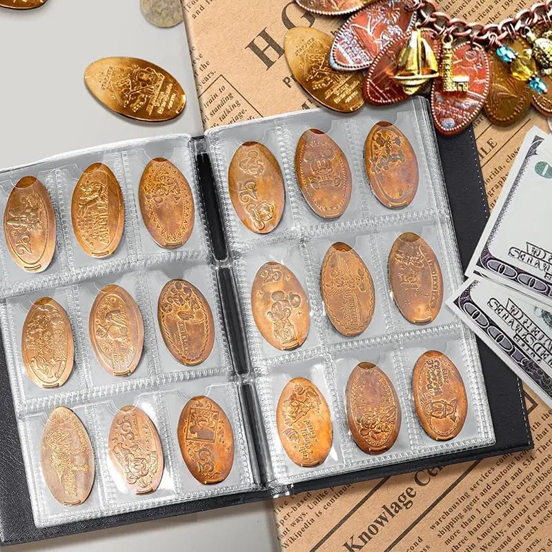 Penny Coin Collection Book Pressed Penny Book Hold 108 Coin Storage Holder For Display Souvenir Collecting Money Organizer