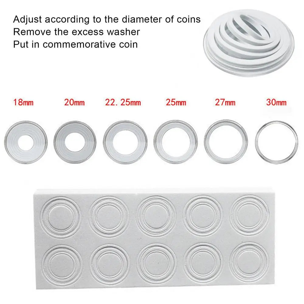 Coin Holder Boxes Wooden Coin Storage Protectors With Adjustable Gasket Coin Collector Organizer Coins Display Commemorative