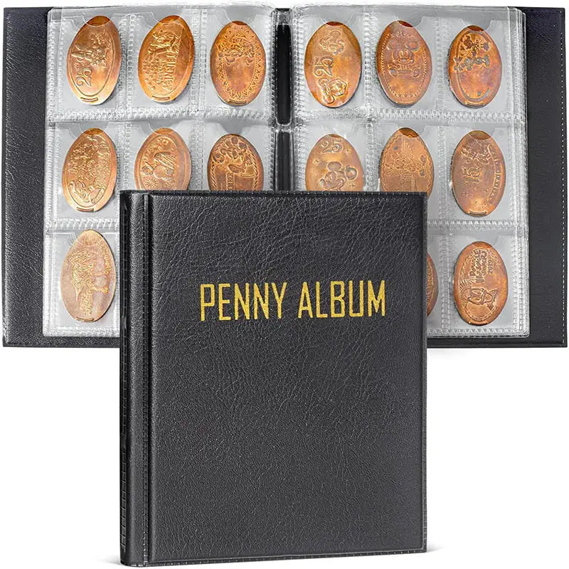 Penny Coin Collection Book Pressed Penny Book Hold 108 Coin Storage Holder For Display Souvenir Collecting Money Organizer