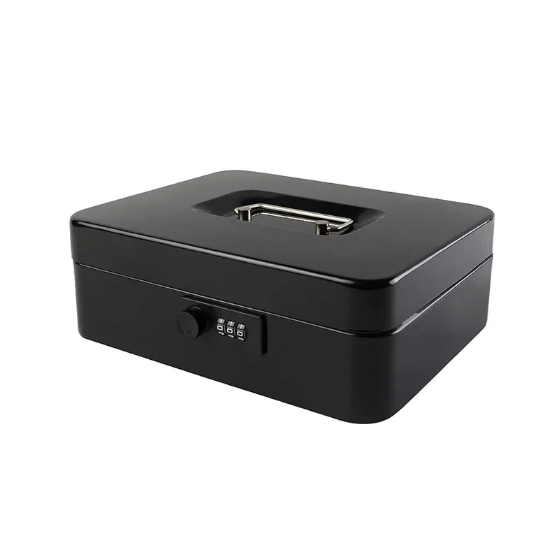 Secure Cash Storage Box/Heavy-Duty Steel Cash Safe with Combination Lock - Fire-Resistant Money Storage Box &Valuables Organizer