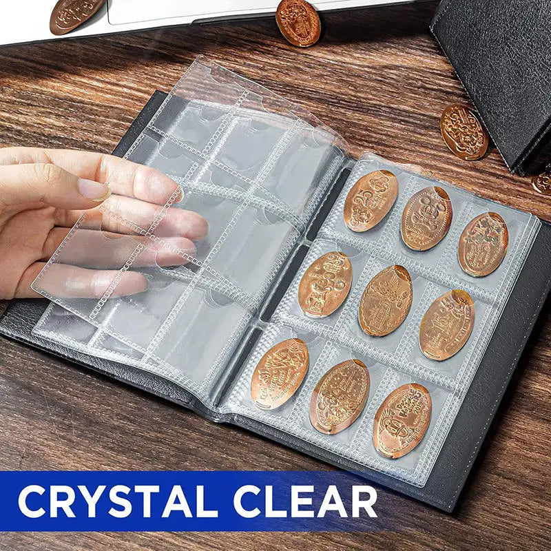 Penny Coin Collection Book Pressed Penny Book Hold 108 Coin Storage Holder For Display Souvenir Collecting Money Organizer