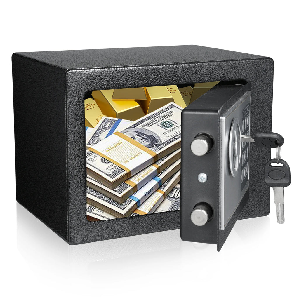 Home Safes Fireproof Waterproof Box+Document Bag with Keypad and 2pcs Spare Key Digital Home Security for Documents Money Gold