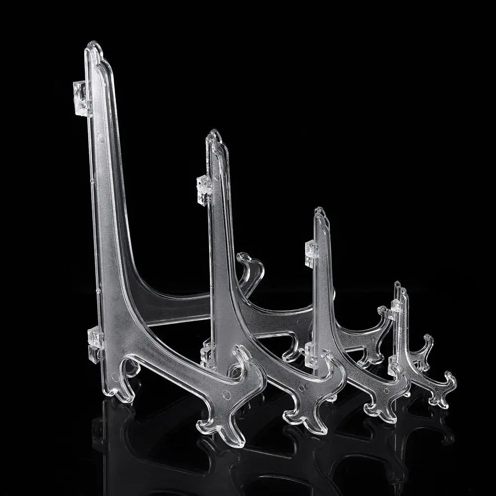 1PC Clear Plastic Plate Display Stand Picture Frame Easel Holder 3"5"7"9" Transparent Case Holders Home Decoration Accessories