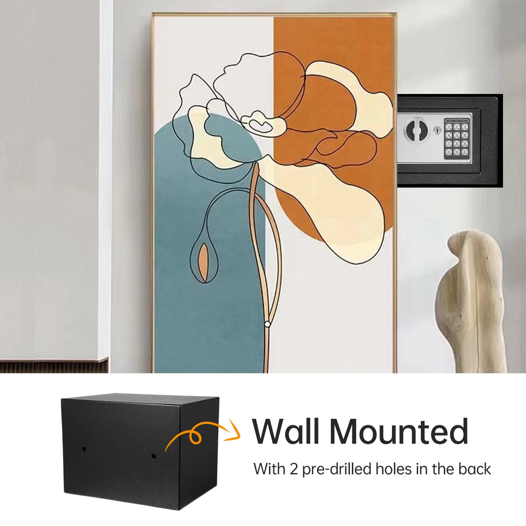 Home Safes Fireproof Waterproof Box+Document Bag with Keypad and 2pcs Spare Key Digital Home Security for Documents Money Gold