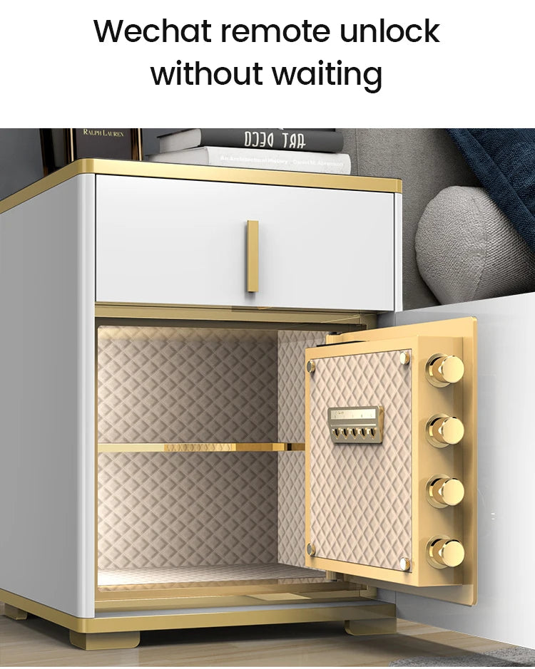 Home Small Bedside Intelligent Safe Hidden Wood Steel Anti-Theft Storage Safe Box Cabinet Smart Safes