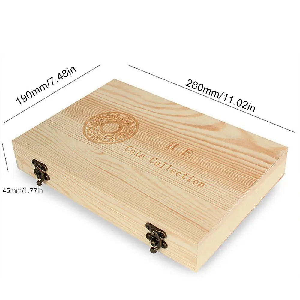 Coin Holder Boxes Wooden Coin Storage Protectors With Adjustable Gasket Coin Collector Organizer Coins Display Commemorative