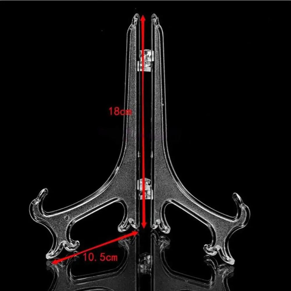 1PC Clear Plastic Plate Display Stand Picture Frame Easel Holder 3"5"7"9" Transparent Case Holders Home Decoration Accessories