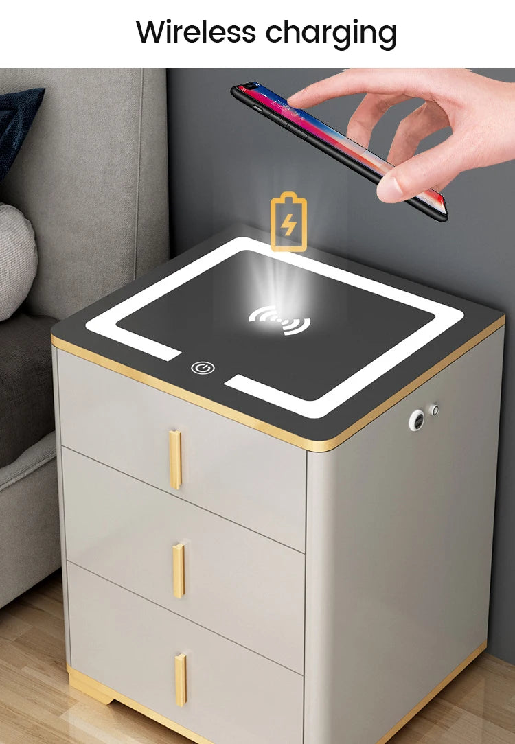 Home Small Bedside Intelligent Safe Hidden Wood Steel Anti-Theft Storage Safe Box Cabinet Smart Safes