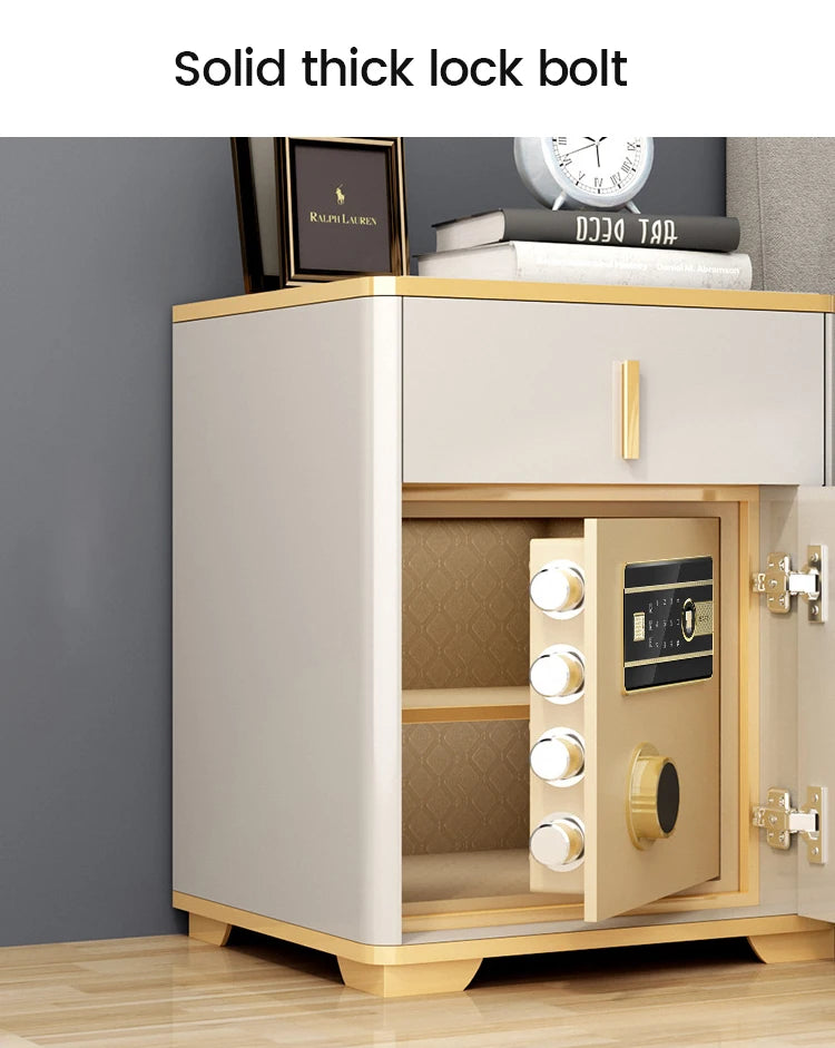 Home Small Bedside Intelligent Safe Hidden Wood Steel Anti-Theft Storage Safe Box Cabinet Smart Safes