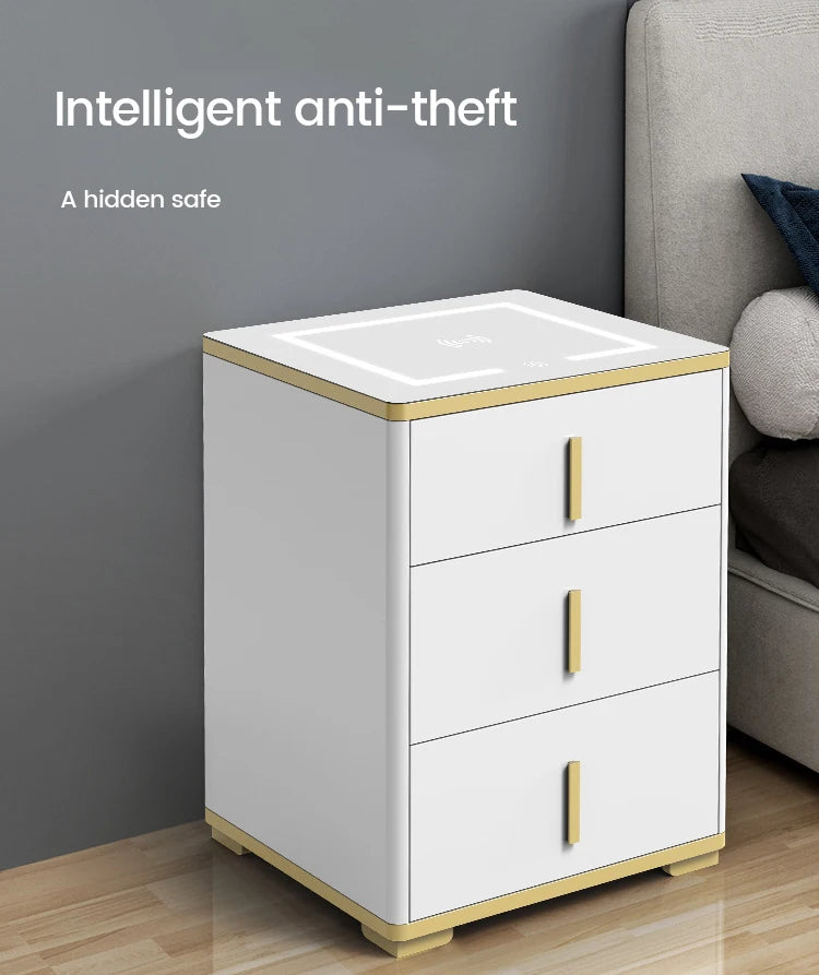 Home Small Bedside Intelligent Safe Hidden Wood Steel Anti-Theft Storage Safe Box Cabinet Smart Safes