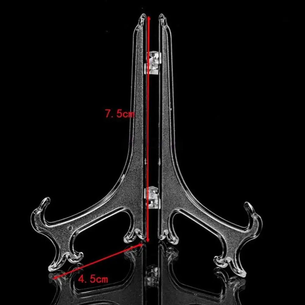 1PC Clear Plastic Plate Display Stand Picture Frame Easel Holder 3"5"7"9" Transparent Case Holders Home Decoration Accessories