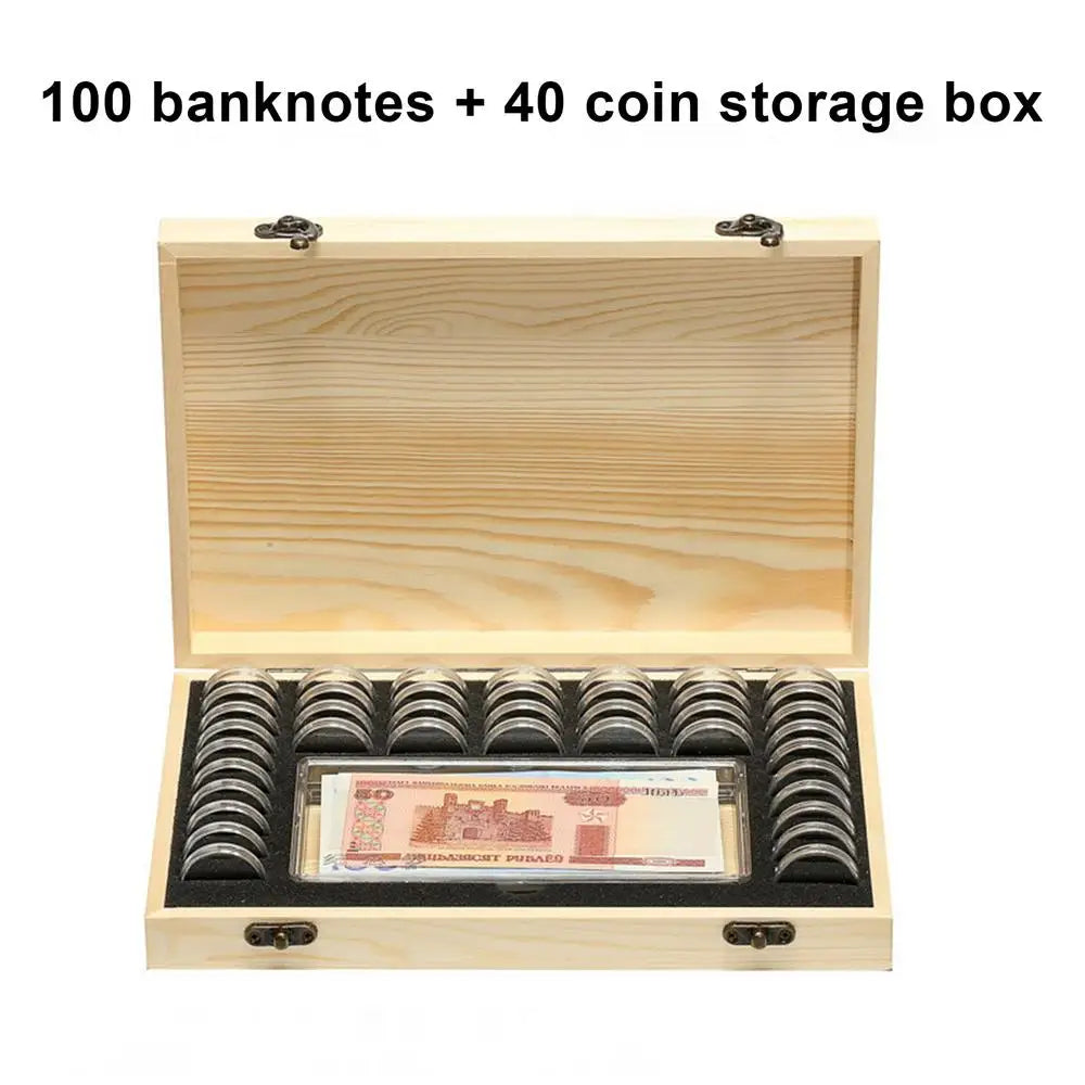 Coin Holder Boxes Wooden Coin Storage Protectors With Adjustable Gasket Coin Collector Organizer Coins Display Commemorative