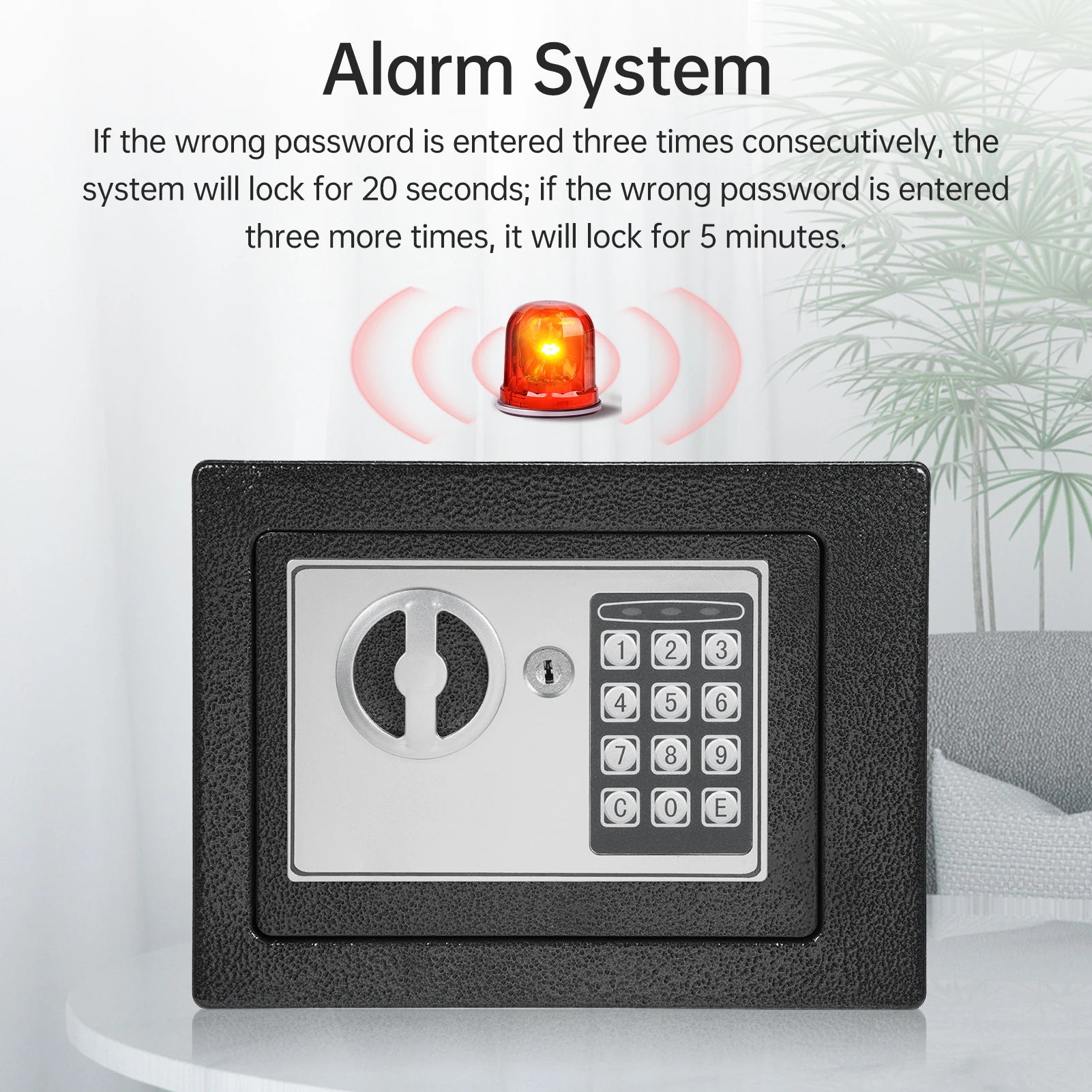 Home Safes Fireproof Waterproof Box+Document Bag with Keypad and 2pcs Spare Key Digital Home Security for Documents Money Gold