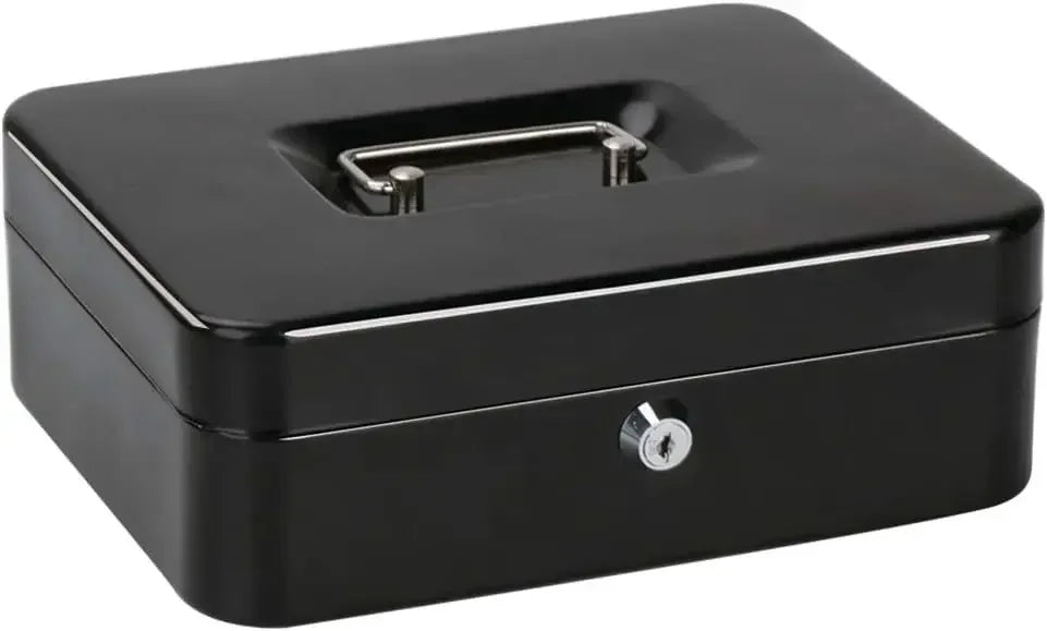Secure Cash Storage Box/Heavy-Duty Steel Cash Safe with Combination Lock - Fire-Resistant Money Storage Box &Valuables Organizer