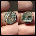 KUSHANO SASANIAN. AE UNIT. HORMIZD I KUSHANSHAH, 265-295 AD. FIRE ALTAR REVERSE&