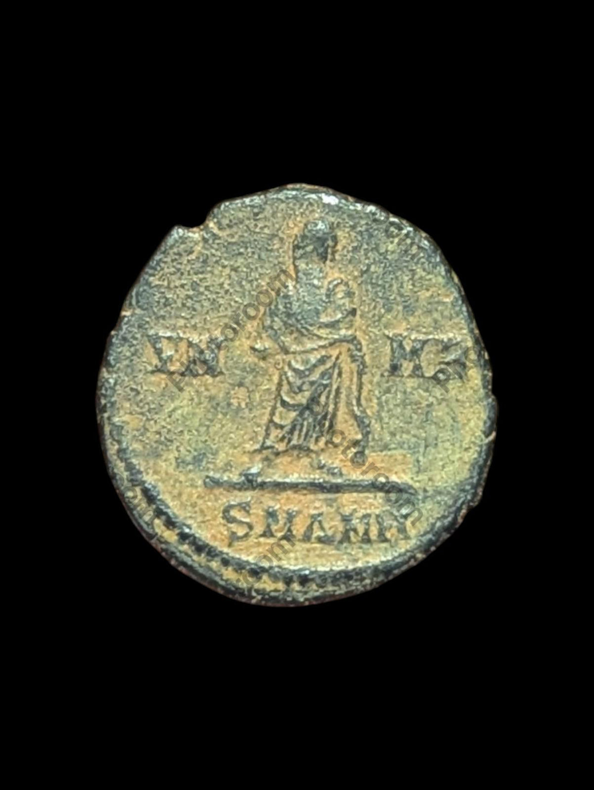 Monnaie romaine antique. Divus Constantin Ier 337 apr. J.-C. Follis Æ 15 mm.